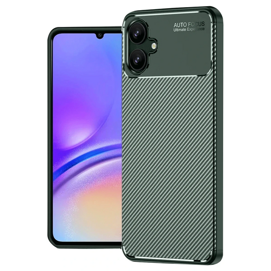 Samsung Galaxy A06 Kılıf Auto Focus Karbon Kapak - Koyu Yeşil