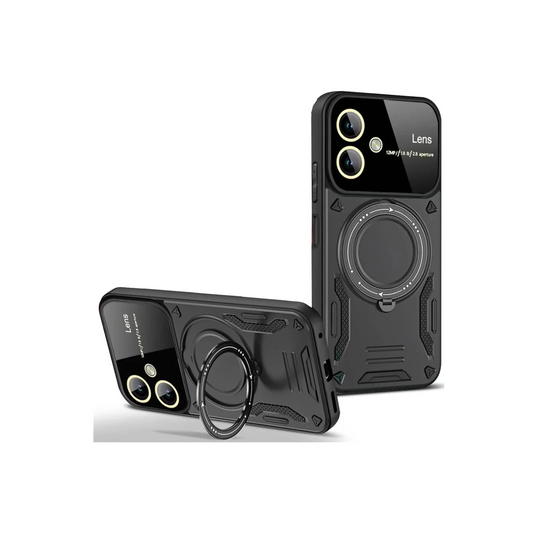 Samsung Galaxy A06 Kılıf Joy Lens Standlı Kapak - Siyah