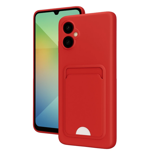 Samsung Galaxy A06 Kılıf Kelvin Kartvizitli Silikon - Kırmızı