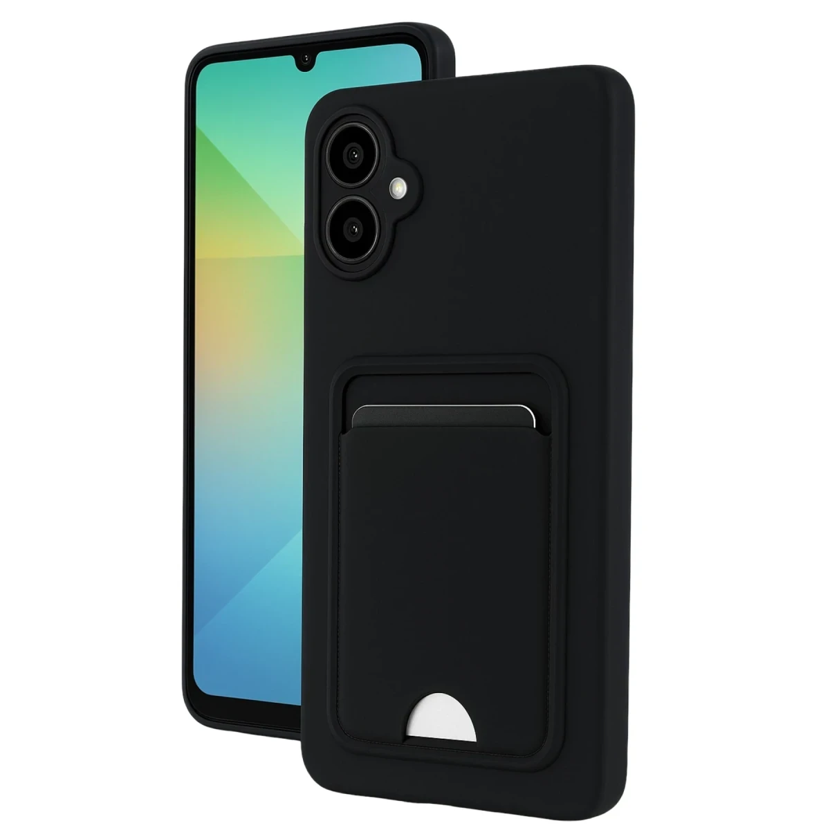 Samsung Galaxy A06 Kılıf Kelvin Kartvizitli Silikon - Siyah