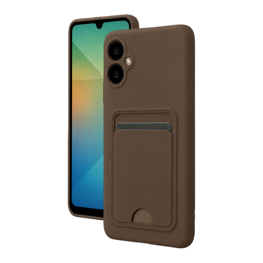 Samsung Galaxy A07 4G Kelvin Kartvizitli Silikon - Kahverengi