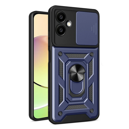 Samsung Galaxy A07 4G Pars Lens Yüzüklü Silikon - Lacivert