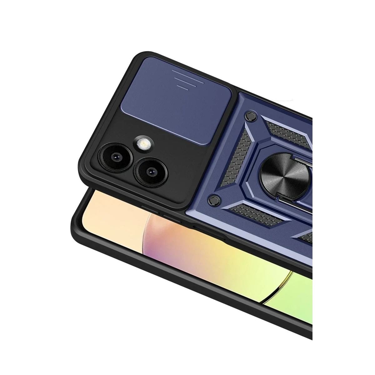 Samsung Galaxy A07 4G Pars Lens Yüzüklü Silikon - Lacivert