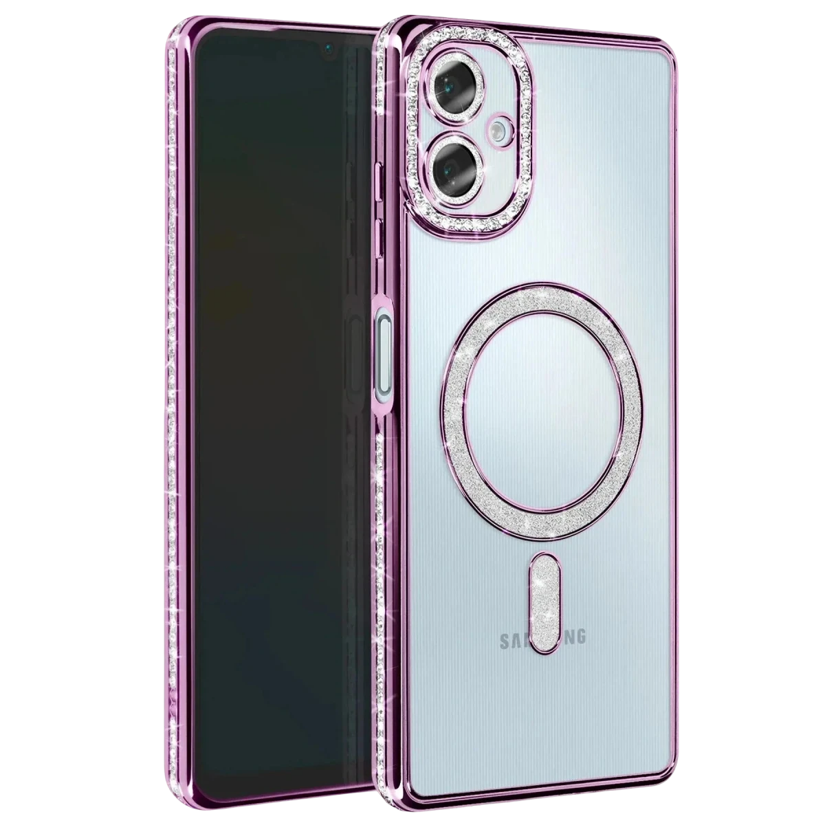 Samsung Galaxy A07 4G Joke Simli Magneticsafe Kılıf - Derin Mor