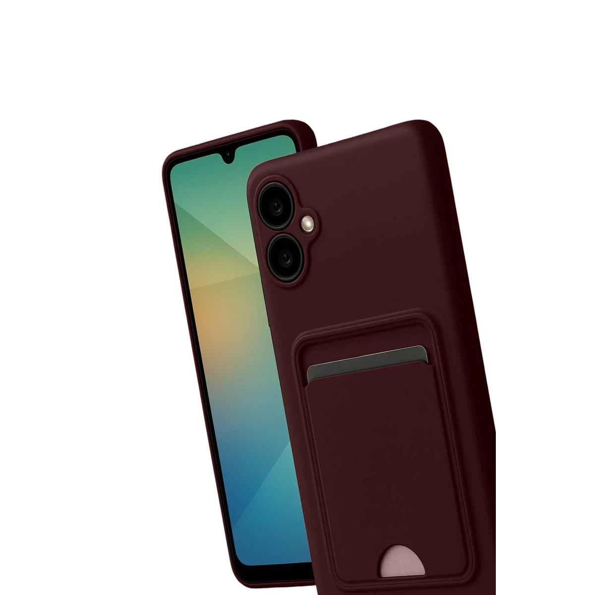 Samsung Galaxy A07 4G Kelvin Kartvizitli Silikon - Bordo