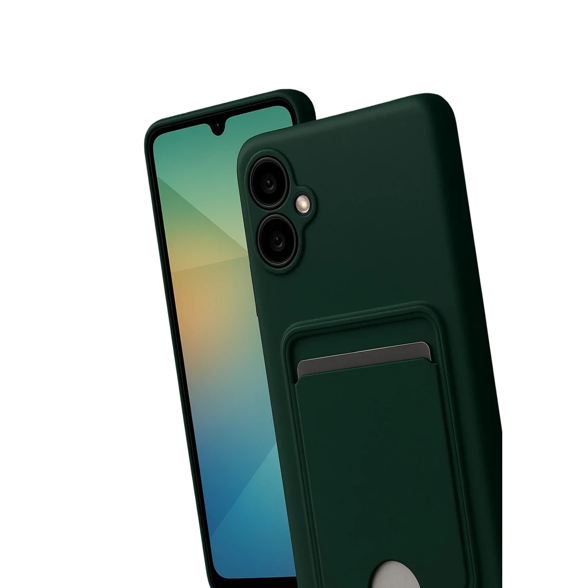 Samsung Galaxy A07 4G Kelvin Kartvizitli Silikon - Koyu Yeşil