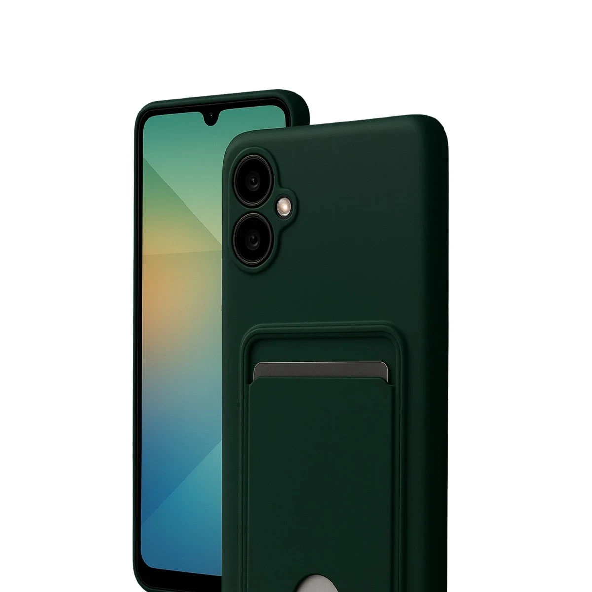 Samsung Galaxy A07 4G Kelvin Kartvizitli Silikon - Koyu Yeşil