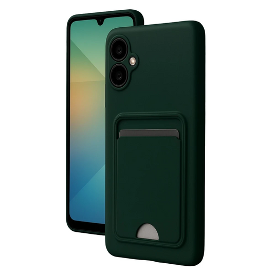 Samsung Galaxy A07 4G Kelvin Kartvizitli Silikon - Koyu Yeşil