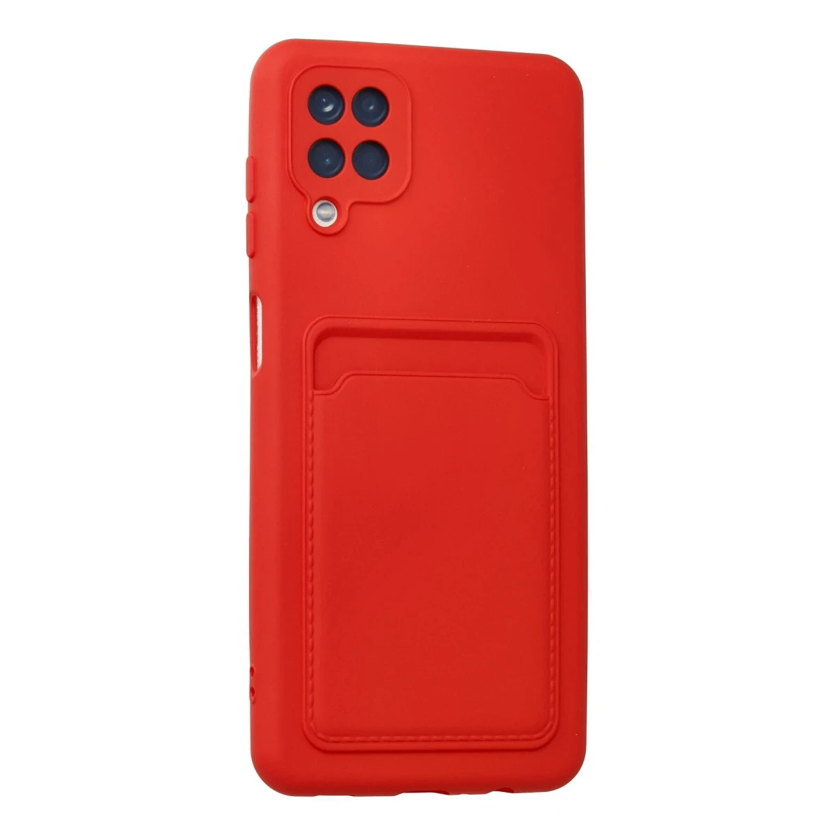 Samsung Galaxy A12 Kılıf Kelvin Kartvizitli Silikon - Kırmızı