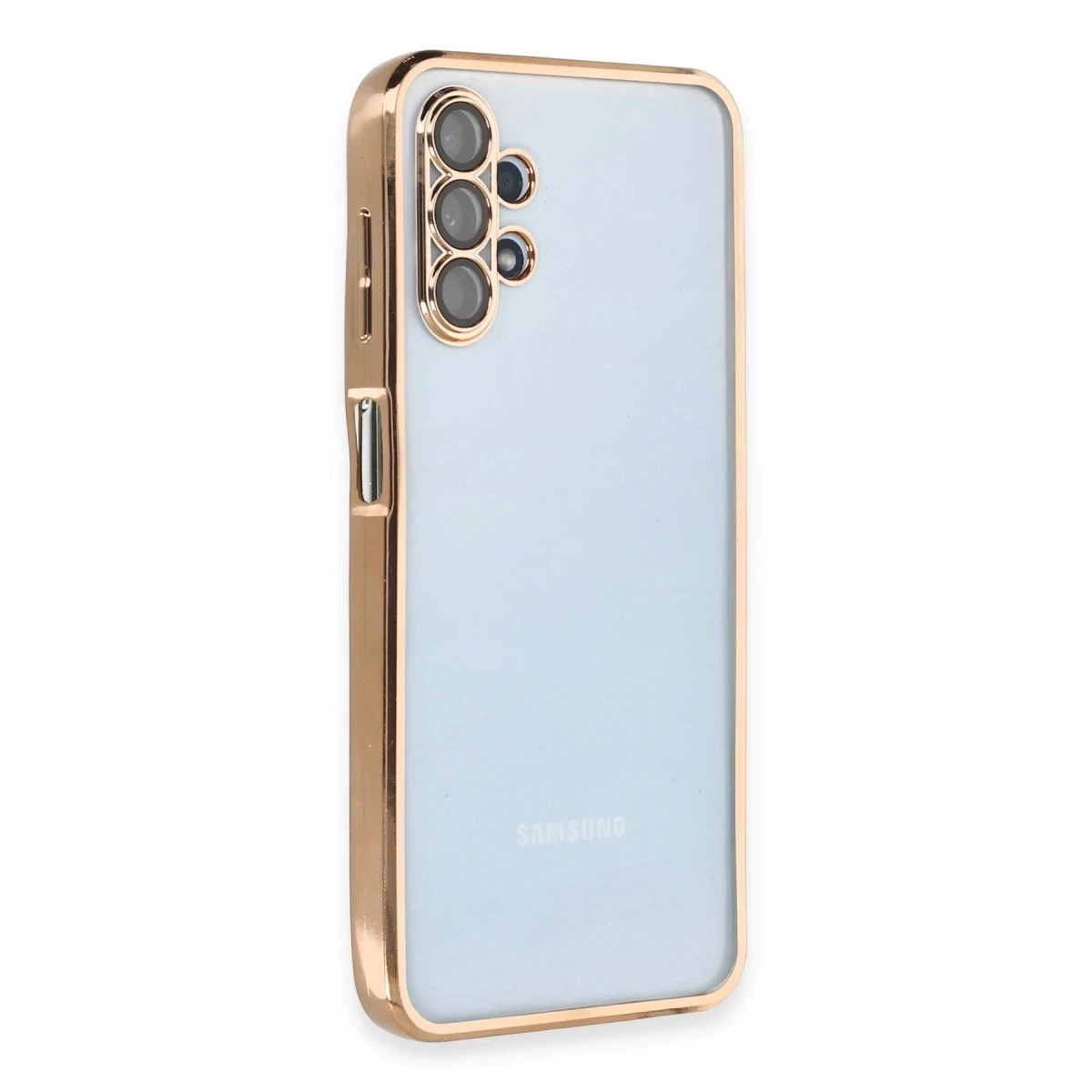 Samsung Galaxy A13 4G Kılıf Razer Lensli Silikon - Gold
