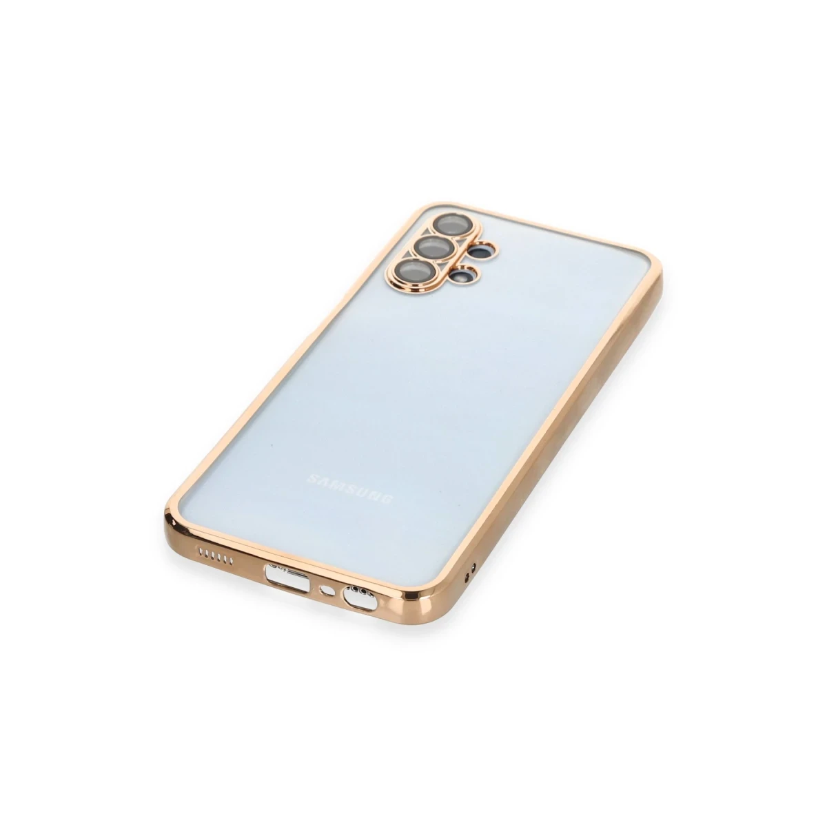 Samsung Galaxy A13 4G Kılıf Razer Lensli Silikon - Gold