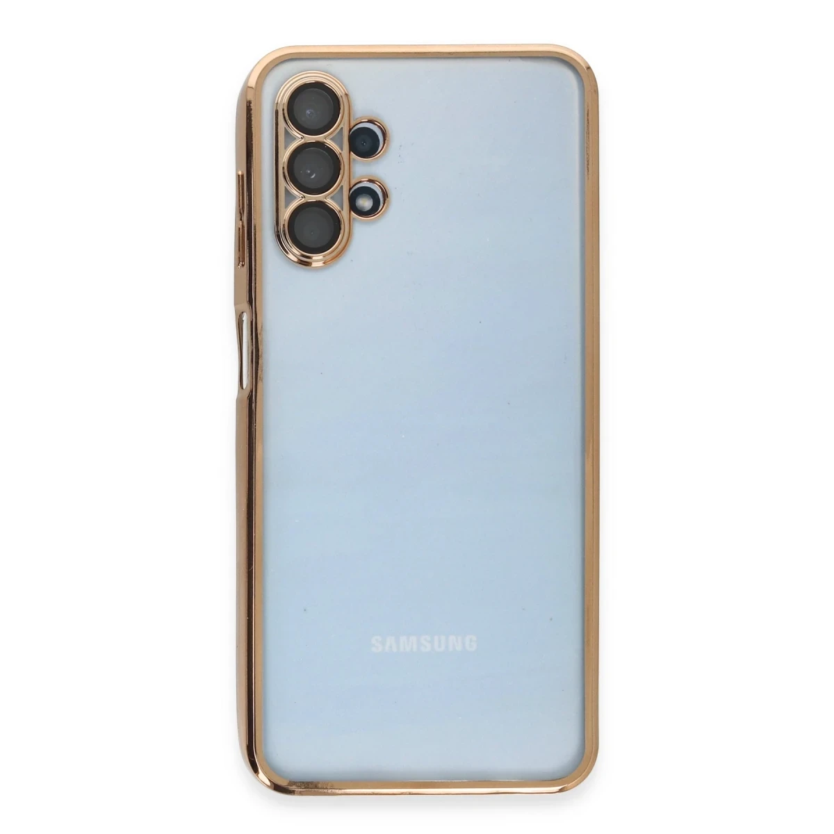 Samsung Galaxy A13 4G Kılıf Razer Lensli Silikon - Gold