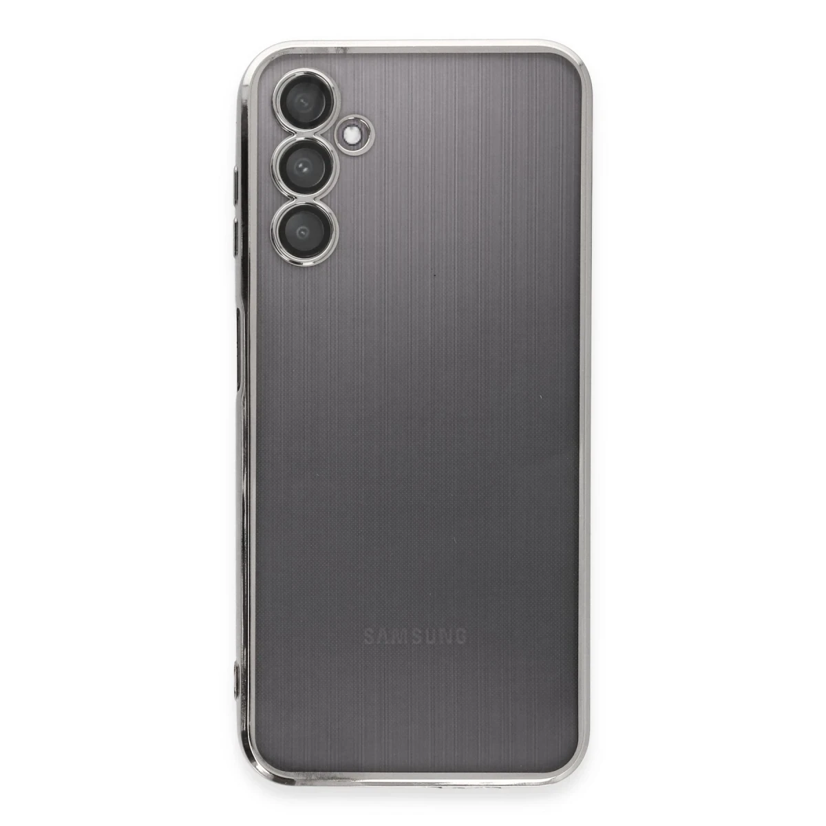 Samsung Galaxy A14 4G Kılıf Razer Lensli Silikon - Gümüş