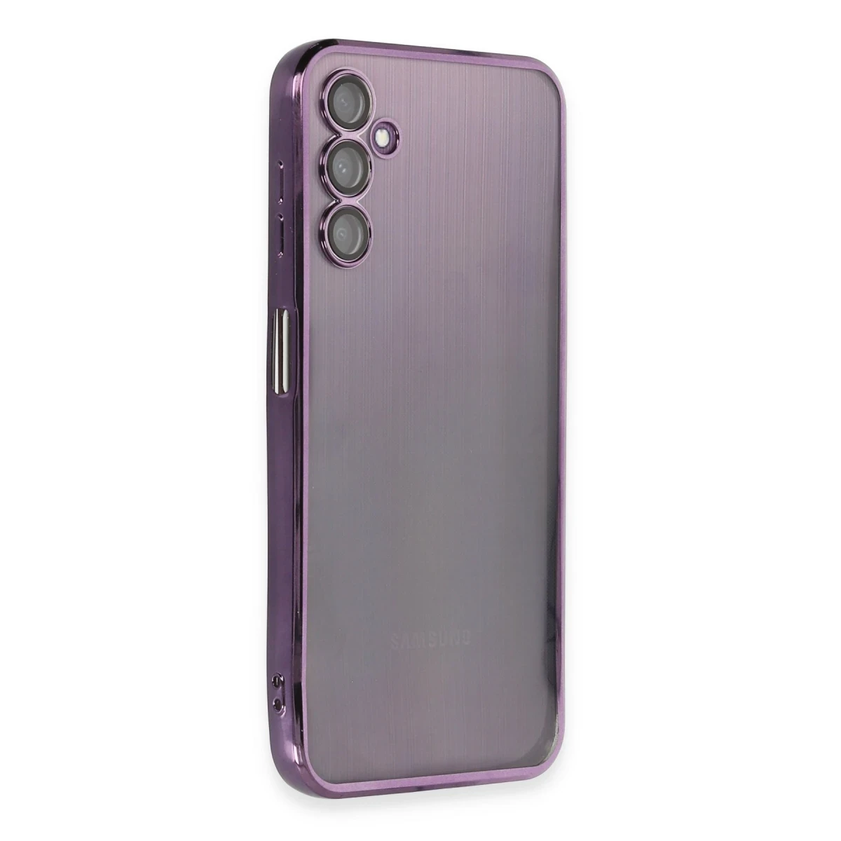 Samsung Galaxy A14 4G Kılıf Razer Lensli Silikon - Mor
