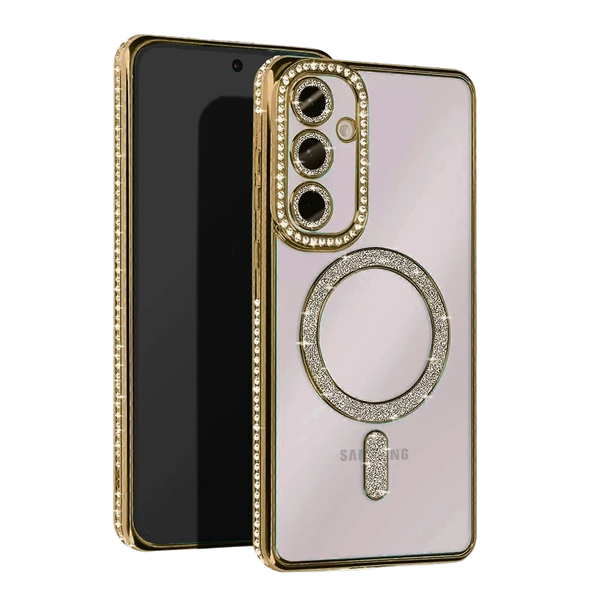 Samsung Galaxy A15 4G Joke Simli Magneticsafe Kılıf - Gold