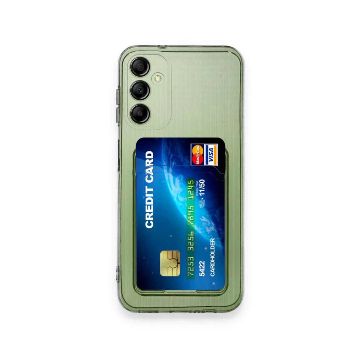 Samsung Galaxy A15 4G Kılıf Kart Şeffaf Silikon - Şeffaf