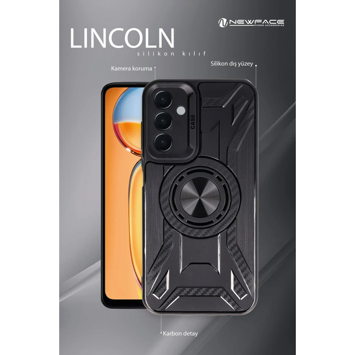 Samsung Galaxy A15 4G Kılıf Lincoln Silikon - Siyah