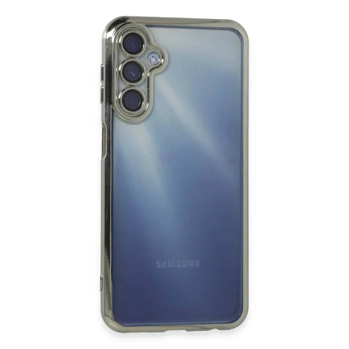 Samsung Galaxy A15 4G Kılıf Razer Lensli Silikon - Gümüş