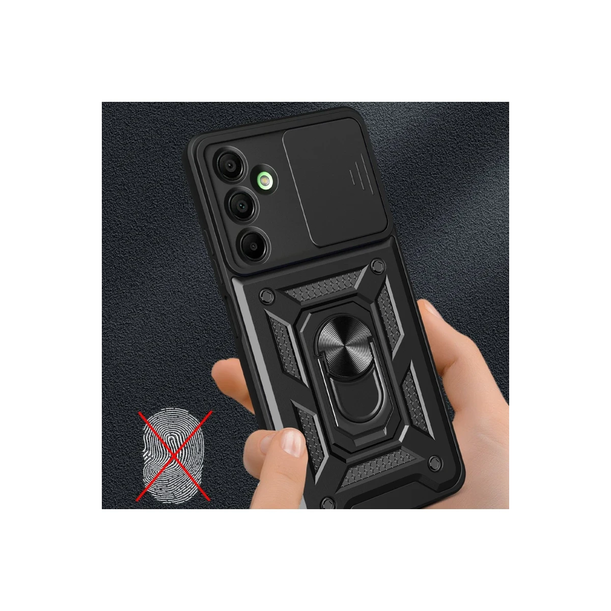 Samsung Galaxy A16 5G Kılıf Pars Lens Yüzüklü Silikon - Siyah