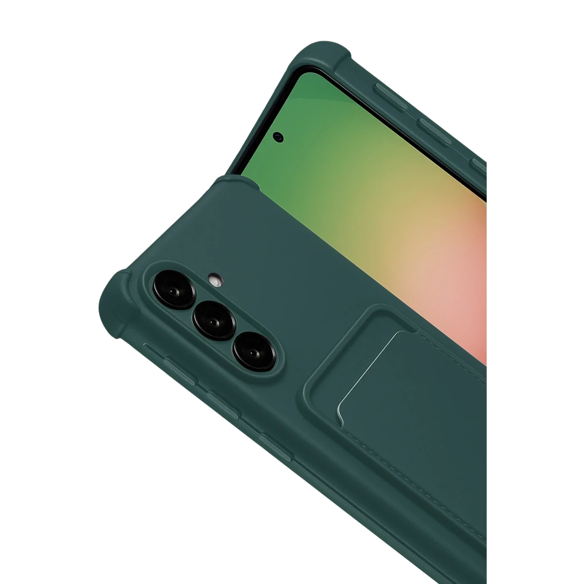 Samsung Galaxy A17 5G Kelvin Kartvizitli Silikon - Koyu Yeşil