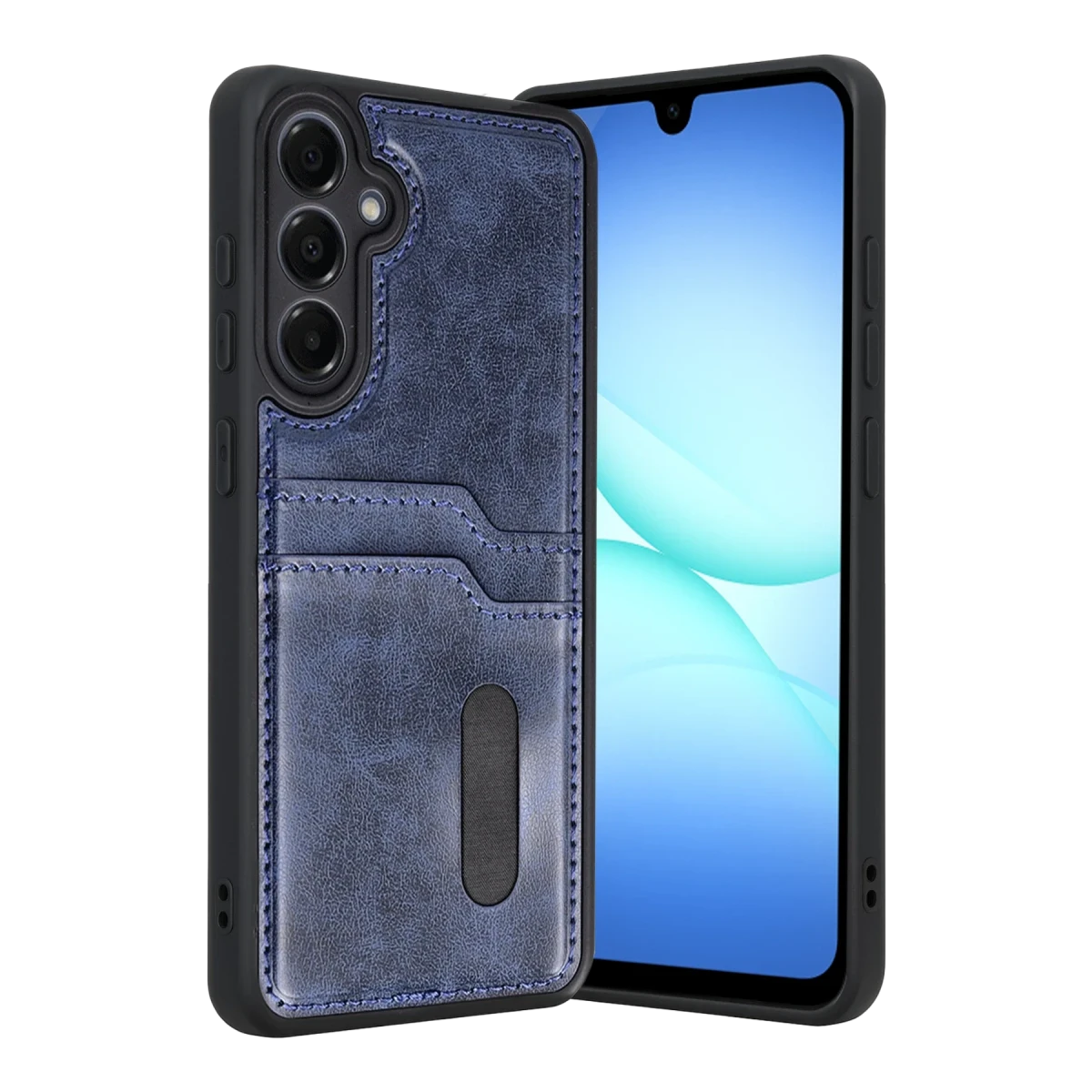 Samsung Galaxy A17 5G Sara Kartvizitli Deri Kılıf - Lacivert