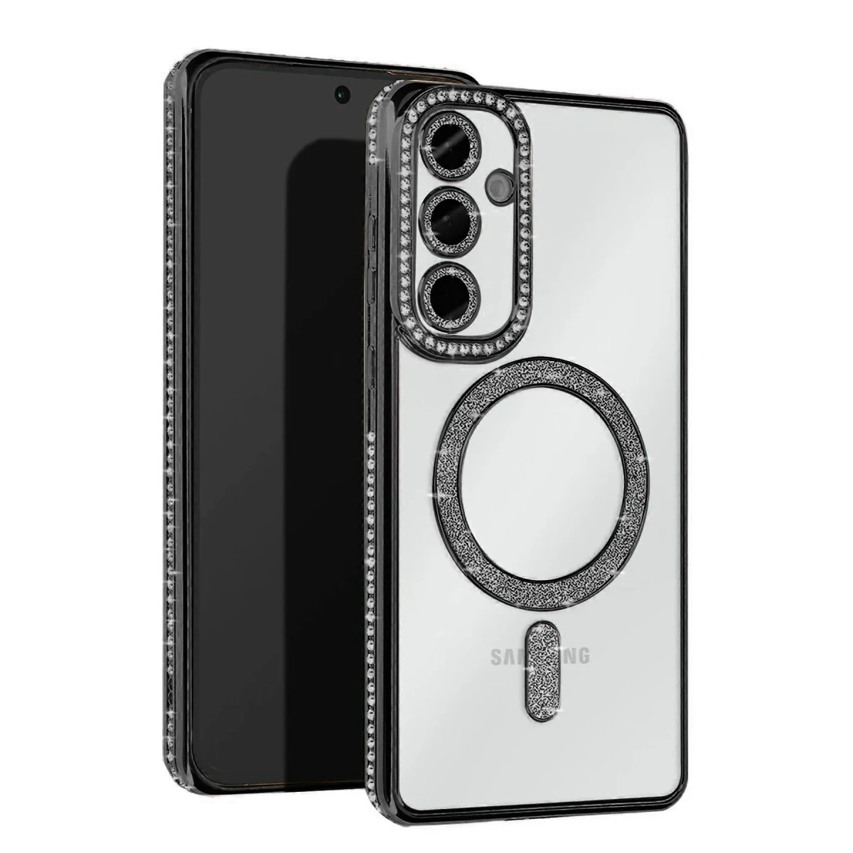 Samsung Galaxy A17 5G Joke Simli Magneticsafe Kılıf - Siyah