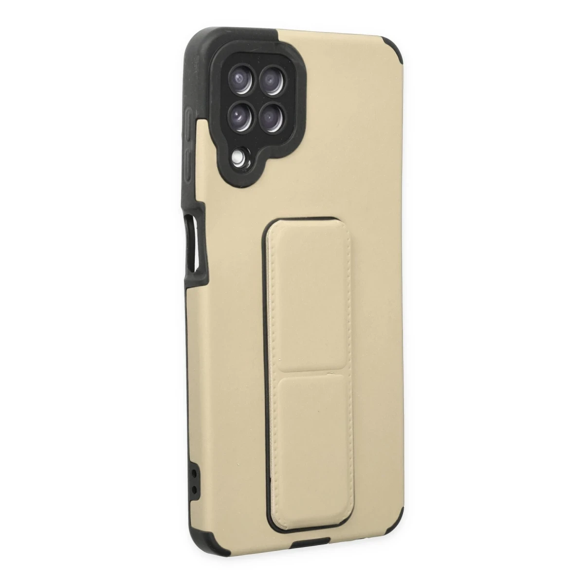 Samsung Galaxy A22 Kılıf Mega Standlı Silikon - Gold