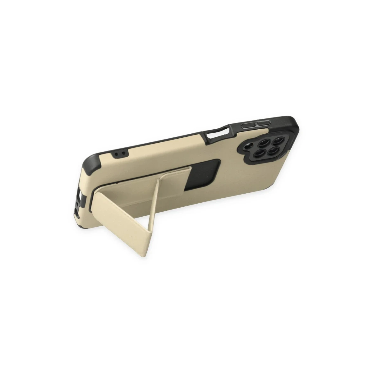 Samsung Galaxy A22 Kılıf Mega Standlı Silikon - Gold
