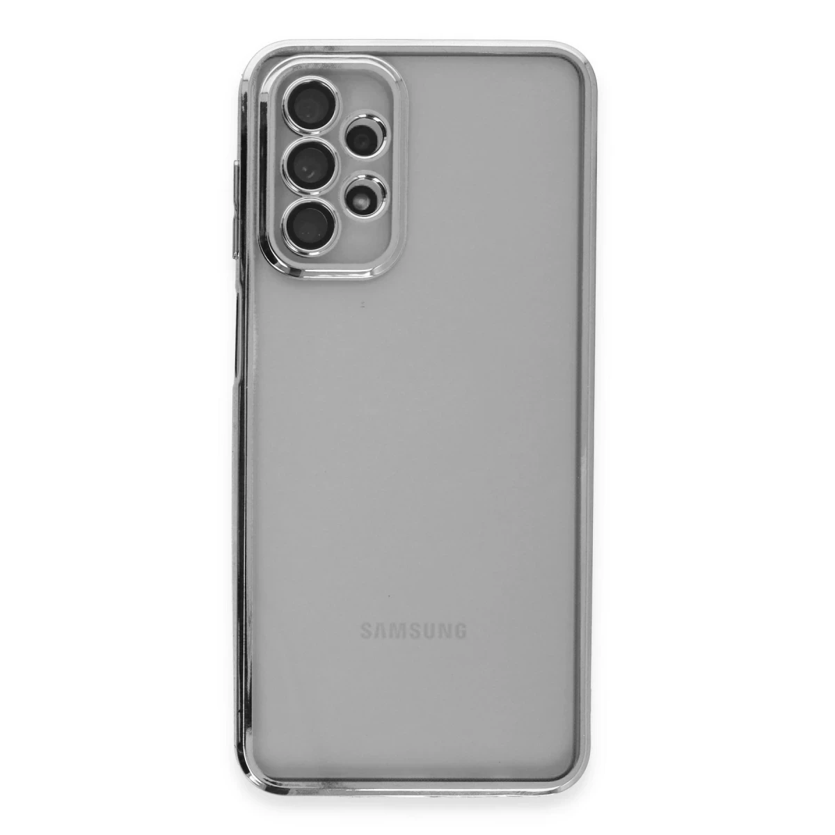 Samsung Galaxy A23 4G Kılıf Razer Lensli Silikon - Gümüş