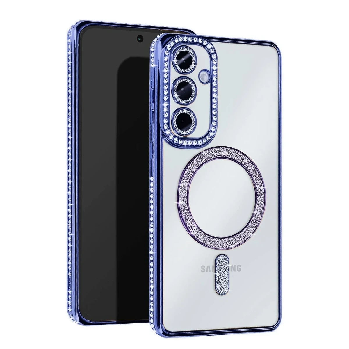 Samsung Galaxy A25 5G Joke Simli Magneticsafe Kılıf - Mavi