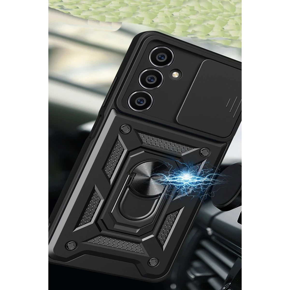 Samsung Galaxy A25 5G Kılıf Pars Lens Yüzüklü Silikon - Lacivert