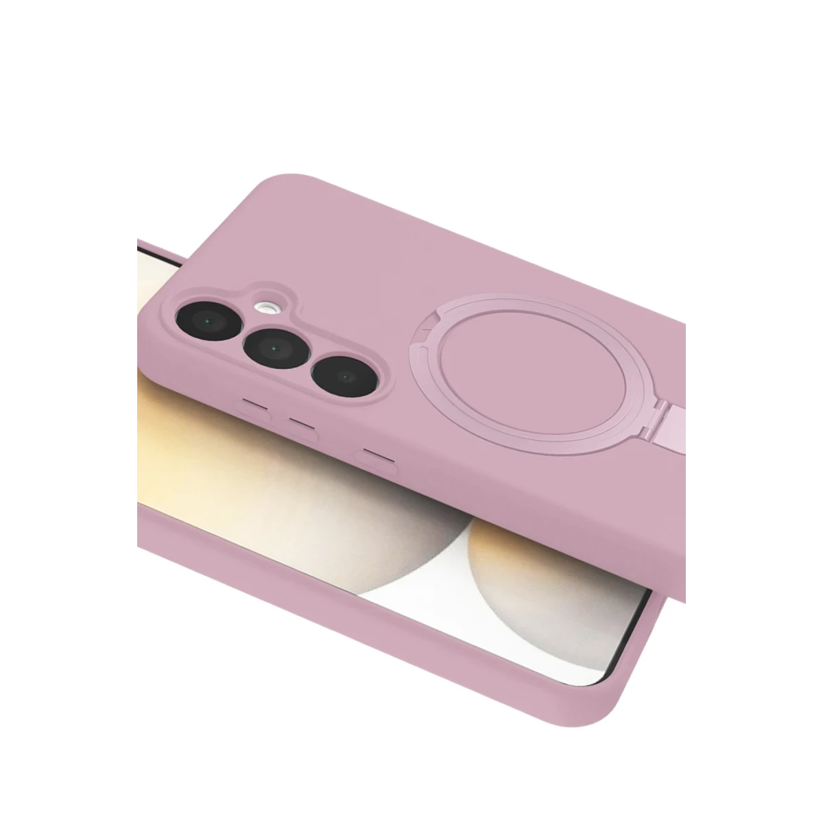 Samsung Galaxy A25 5G Regal Magsafe Standlı Kapak - Açık Pembe