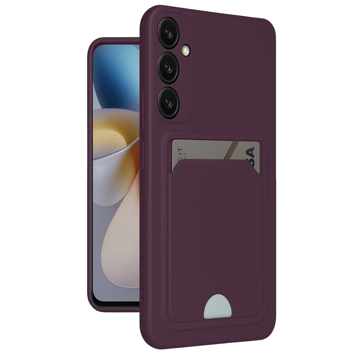 Samsung Galaxy A26 Kılıf Kelvin Kartvizitli Silikon - Derin Mor