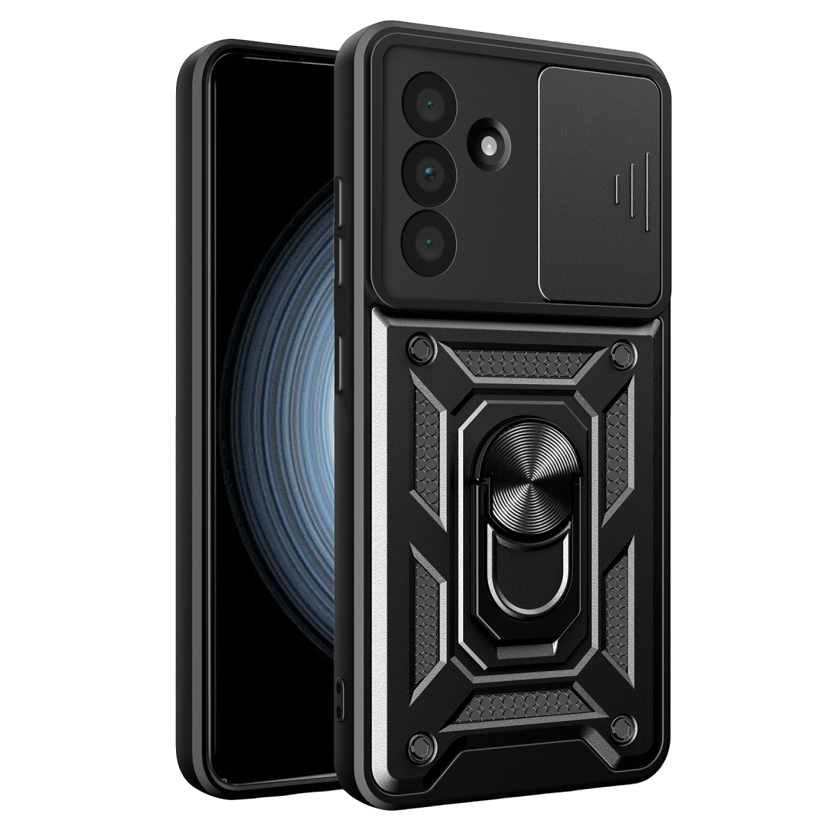 Samsung Galaxy A27 5G Pars Lens Yüzüklü Silikon - Siyah