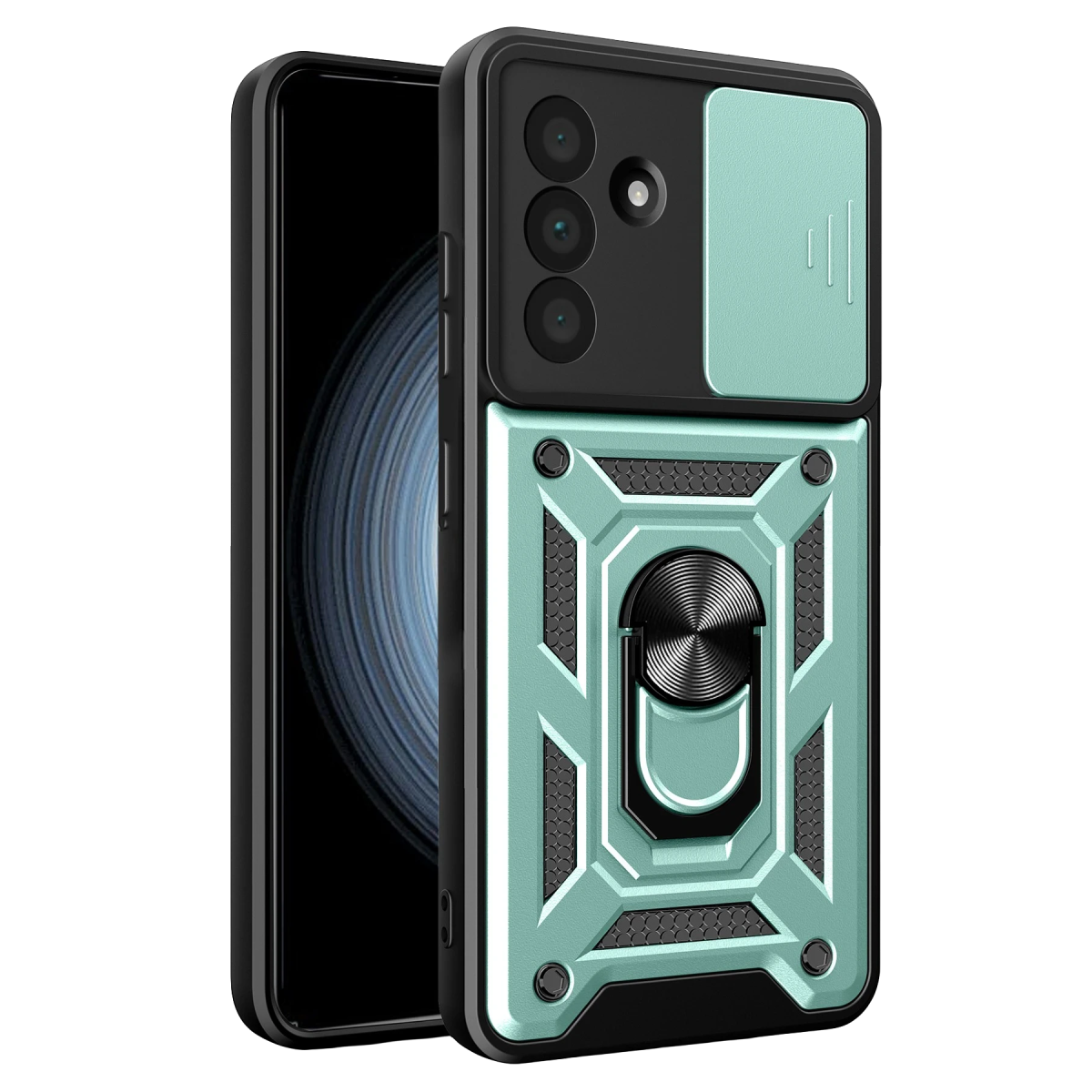 Samsung Galaxy A27 5G Pars Lens Yüzüklü Silikon - Yeşil