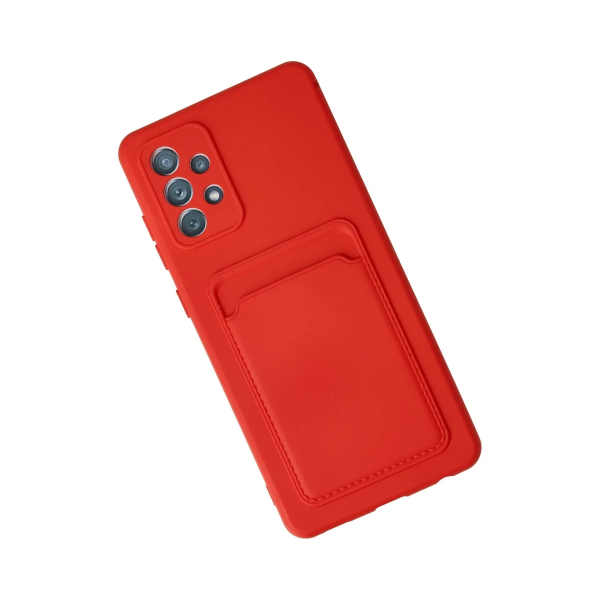 Samsung Galaxy A32 Kılıf Kelvin Kartvizitli Silikon - Kırmızı