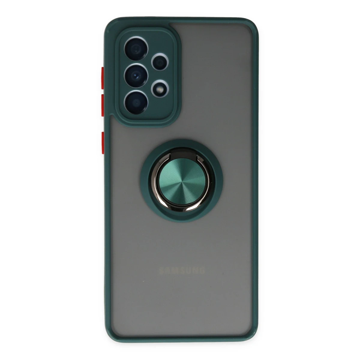 Samsung Galaxy A33 5G Kılıf Montreal Yüzüklü Silikon Kapak - Yeşil