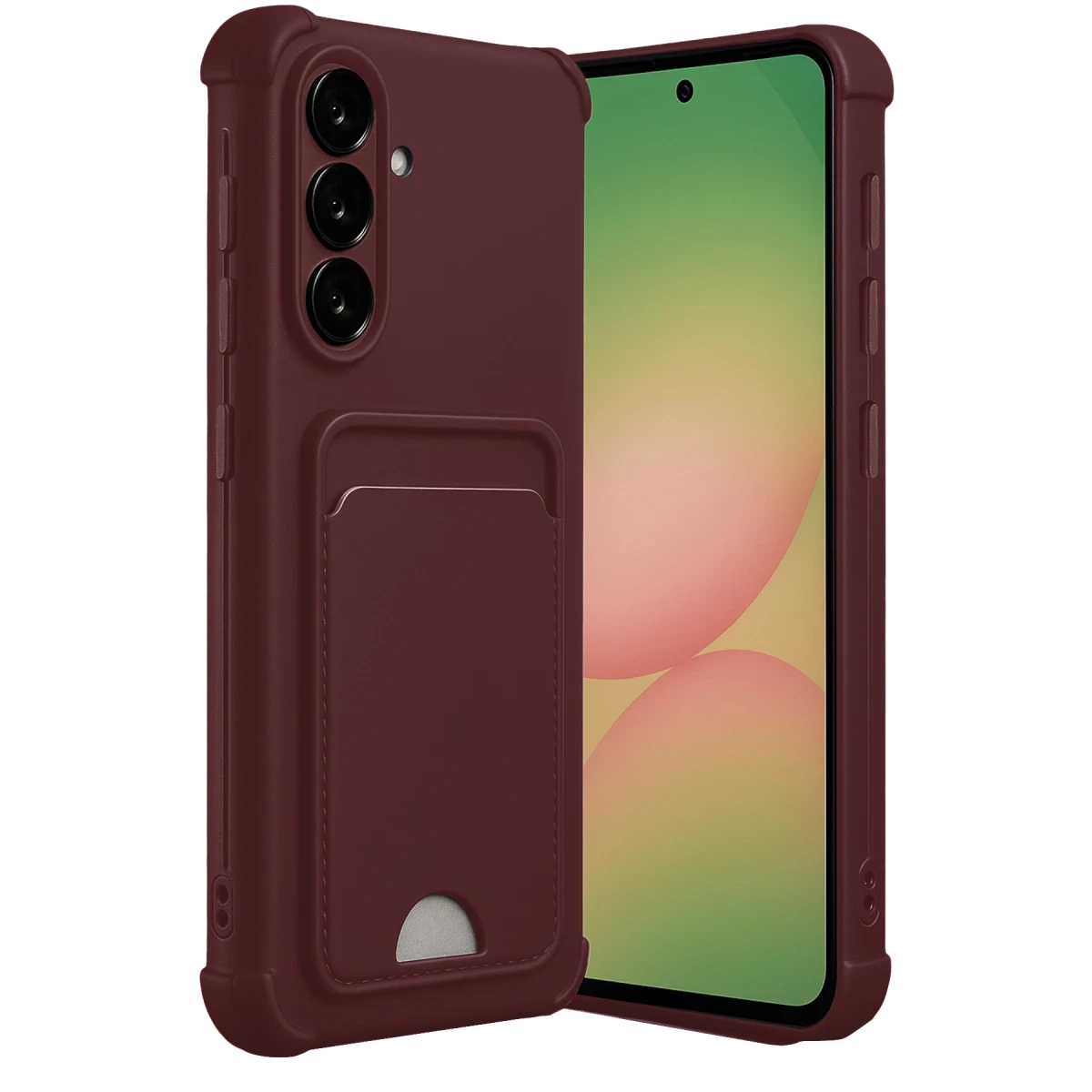 Samsung Galaxy A36 Kılıf Kelvin Kartvizitli Silikon - Bordo