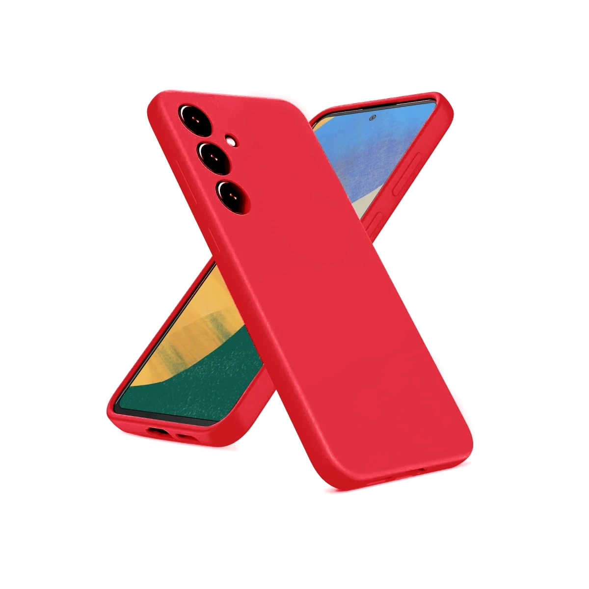 Samsung Galaxy A36 Kılıf Nano içi Kadife Silikon - Kırmızı