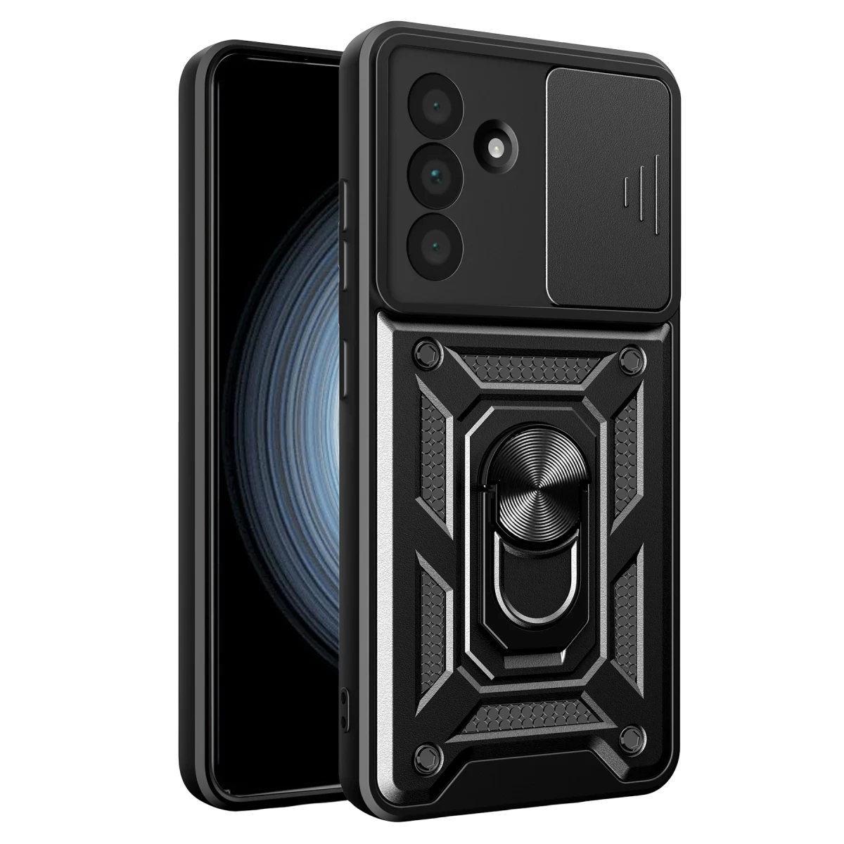 Samsung Galaxy A37 5G Pars Lens Yüzüklü Silikon - Siyah