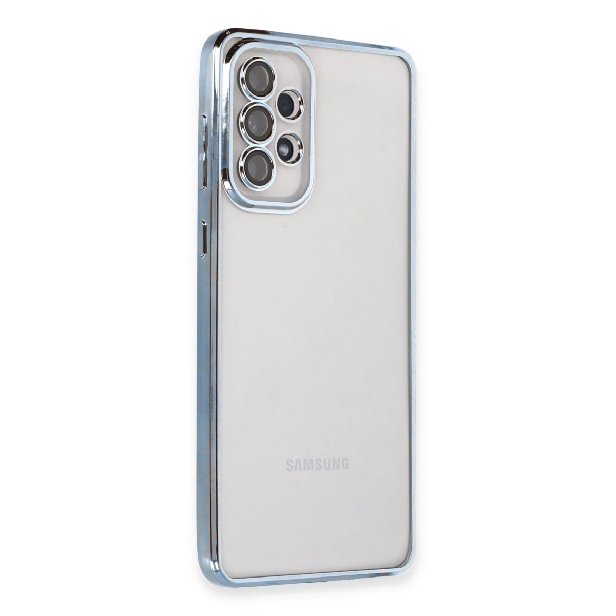 Samsung Galaxy A53 5G Kılıf Razer Lensli Silikon - Açık Mavi