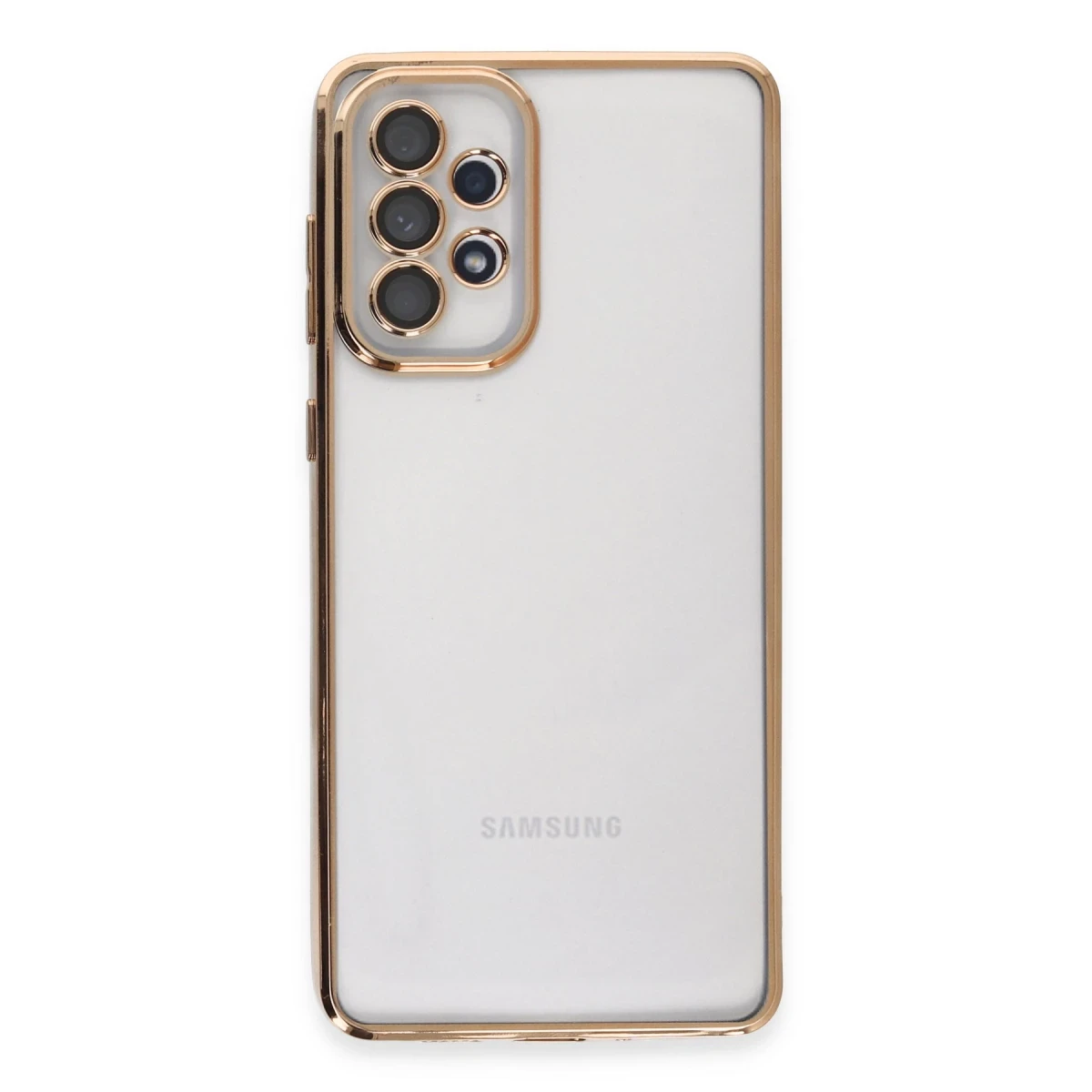 Samsung Galaxy A53 5G Kılıf Razer Lensli Silikon - Gold
