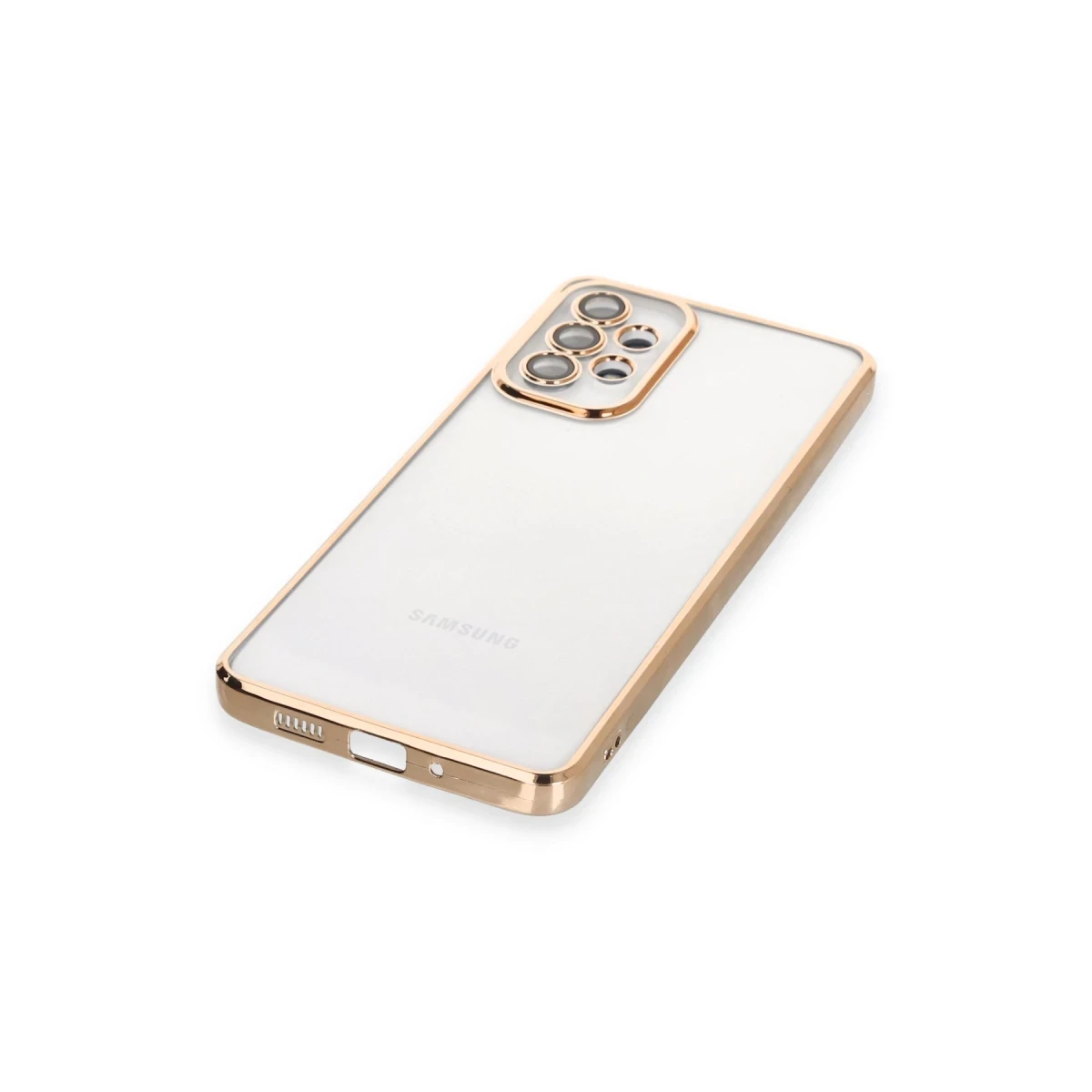 Samsung Galaxy A53 5G Kılıf Razer Lensli Silikon - Gold