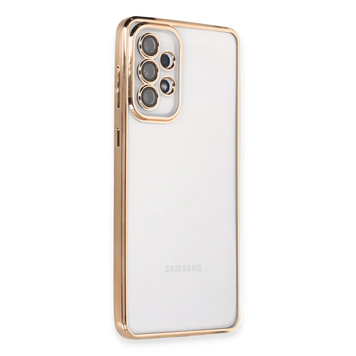 Samsung Galaxy A53 5G Kılıf Razer Lensli Silikon - Gold