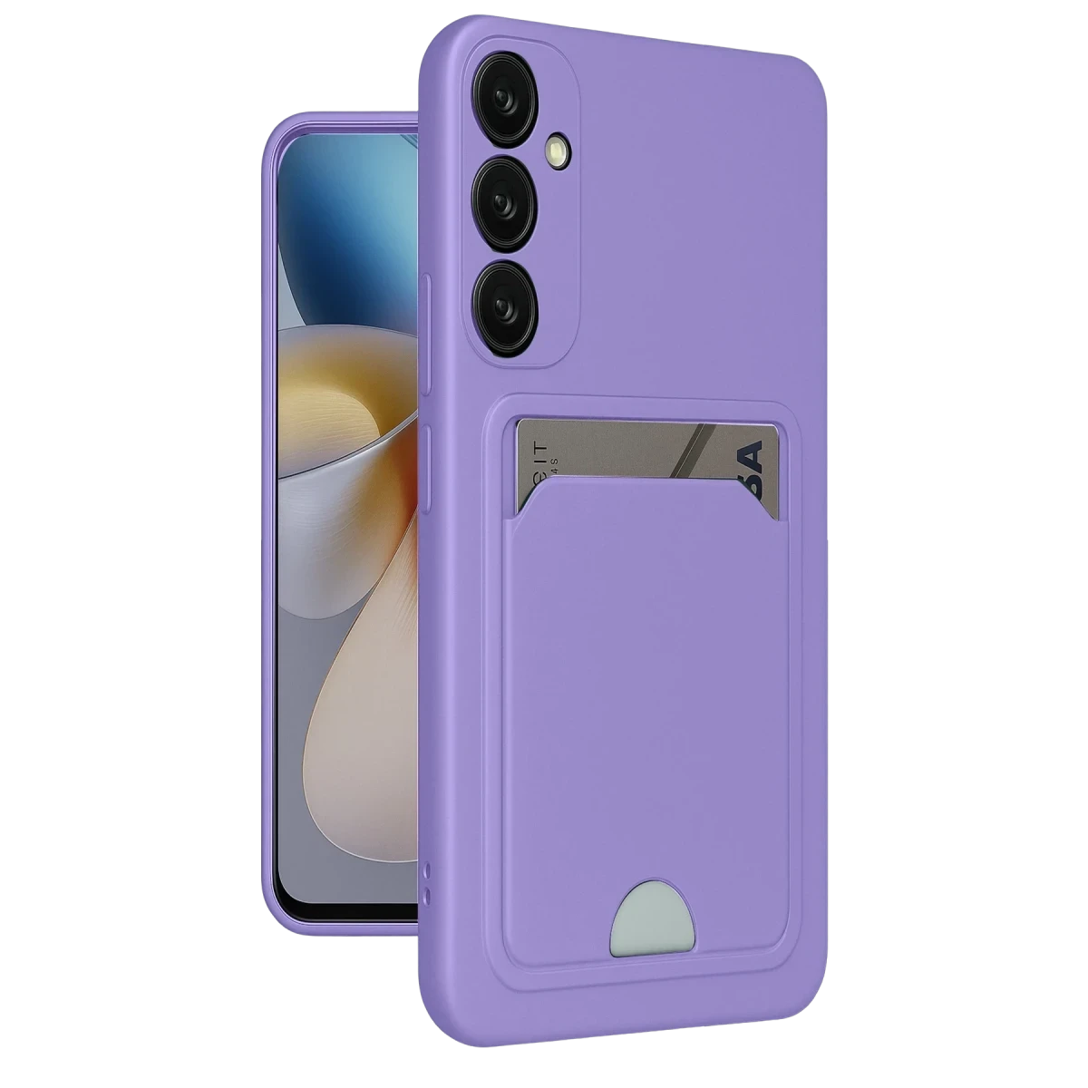 Samsung Galaxy A55 5G Kılıf Kelvin Kartvizitli Silikon - Lila