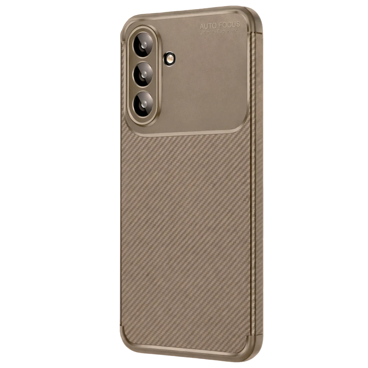 Samsung Galaxy A56 Kılıf Auto Focus Karbon Kapak - Kahverengi