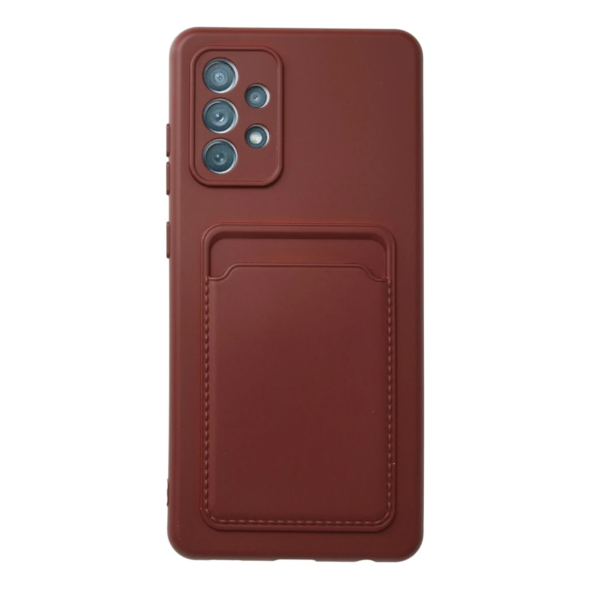 Samsung Galaxy A72 Kılıf Kelvin Kartvizitli Silikon - Bordo