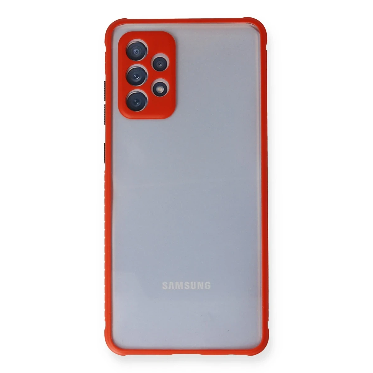 Samsung Galaxy A72 Kılıf Miami Şeffaf Silikon - Kırmızı