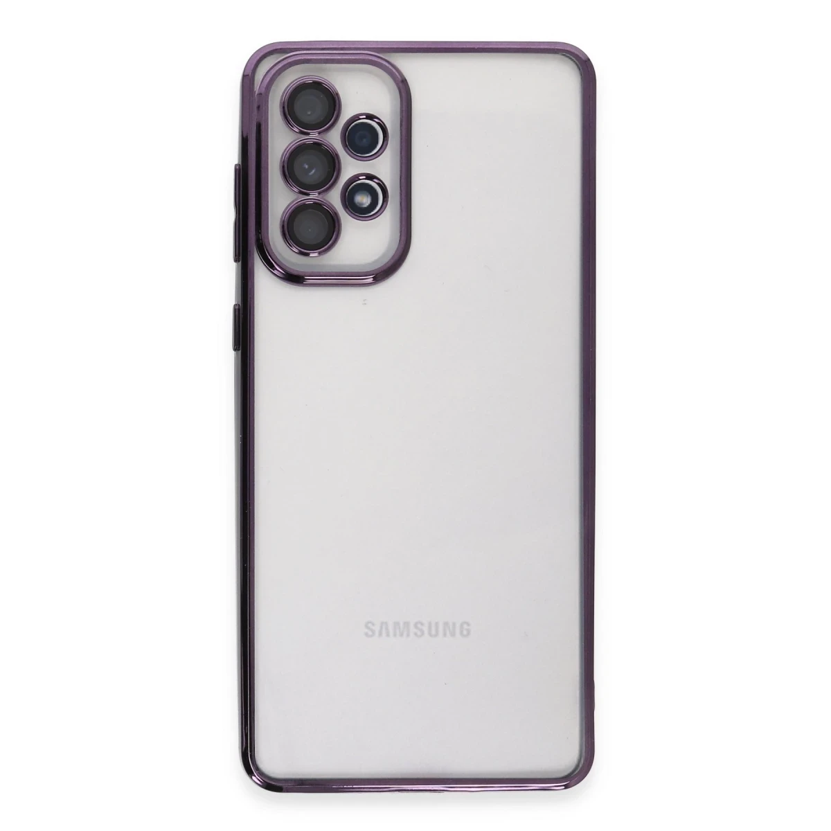 Samsung Galaxy A73 5G Kılıf Razer Lensli Silikon - Mor