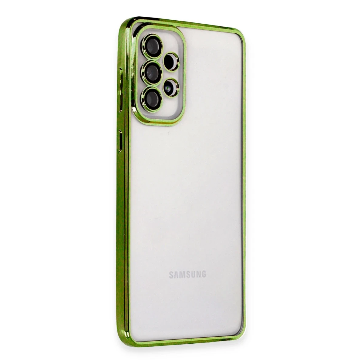 Samsung Galaxy A73 5G Kılıf Razer Lensli Silikon - Yeşil